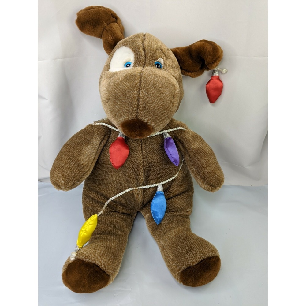 Commonwealth Brown Dog Plush 21 Inch Cuddly Messengers‎ Brown Christmas Lights